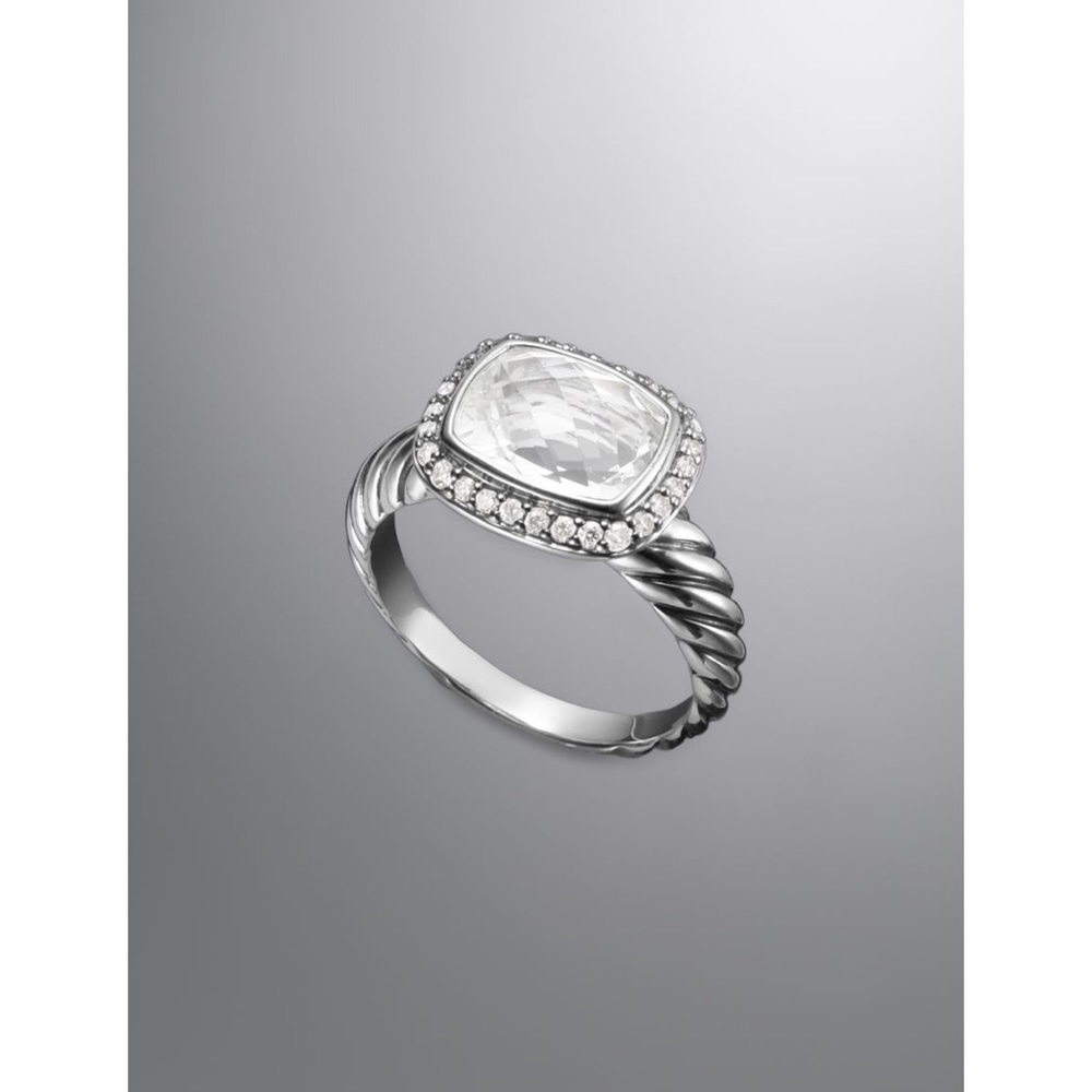David Yurman Noblesse Ring-White Topaz + Diamond